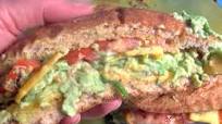Veggie Guacamole Submarine Sandwich Veggie Guacamole Submarine Sandwich