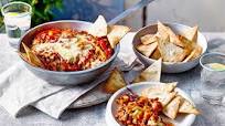 Spicy Mexican beans with tortilla nachos Spicy Mexican beans with tortilla nachos