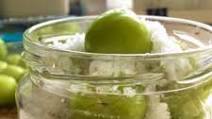 Pickled sour green plums Pickled sour green plums
