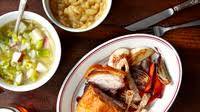 Crispy Pork Belly with Roasted Vegetables and Applesauce Crispy Pork Belly with Roasted Vegetables and Applesauce