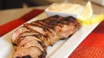 Grilled Moroccan Spiced Pork Tenderloin with Creamy Harissa Sauce Grilled Moroccan Spiced Pork Tenderloin with Creamy Harissa Sauce