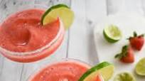Festive Low-FODMAP Strawberry Margarita Smoothie; Gluten-free, Vegan Festive Low-FODMAP Strawberry Margarita Smoothie; Gluten-free, Vegan