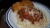Spaghetti and Meat Sauce w/Italian Sausage & Peas and Carrots Spaghetti and Meat Sauce w/Italian Sausage & Peas and Carrots