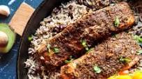 Easy Jerk Salmon Bowl with Rice, Beans, and Mango Salsa Easy Jerk Salmon Bowl with Rice, Beans, and Mango Salsa