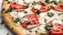 White Pizza with Parsley Pesto Drizzle White Pizza with Parsley Pesto Drizzle