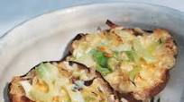 Stuffed Jacket Potatoes with Leeks, Cheddar and Boursin Stuffed Jacket Potatoes with Leeks, Cheddar and Boursin