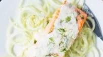 Gluten Free & Keto Salmon Tzatziki with Cucumber Noodles Gluten Free & Keto Salmon Tzatziki with Cucumber Noodles