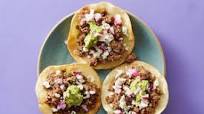 Mexican Beef Tostadas with Guacamole & Cheddar Mexican Beef Tostadas with Guacamole & Cheddar