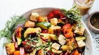 Grilled Greek Panzanella Salad Grilled Greek Panzanella Salad