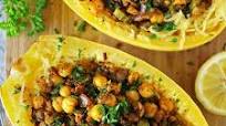 Spicy Vegan Chickpea Lentil Stuffed Spaghetti Squash Spicy Vegan Chickpea Lentil Stuffed Spaghetti Squash