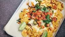 Refried bean nachos Refried bean nachos