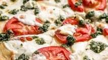 White Pizza with Parsley Pesto Drizzle White Pizza with Parsley Pesto Drizzle