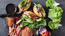 Crispy pork banh mi platter Crispy pork banh mi platter