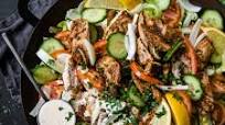 Keto chicken gyro salad with lemon garlic dressing Keto chicken gyro salad with lemon garlic dressing