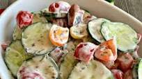 Cucumber & Tomato Salad with Yogurt Dressing Cucumber & Tomato Salad with Yogurt Dressing