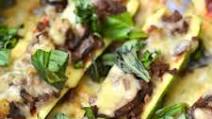 Cheesy Beef and Mushroom Stuffed Zucchini Boats Cheesy Beef and Mushroom Stuffed Zucchini Boats