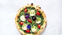 Green Pesto and Goats’ Cheese Pizza Green Pesto and Goats’ Cheese Pizza