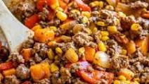 Simple Ground Beef + Sweet Potato Skillet Simple Ground Beef + Sweet Potato Skillet