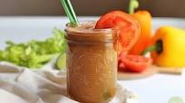 Vegetable juice with tomatoes, cucumbers, bell pepper, and celery Vegetable juice with tomatoes, cucumbers, bell pepper, and celery