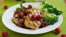 Grilled Pork Chops with Raspberry Balsamic Crema Sauce Grilled Pork Chops with Raspberry Balsamic Crema Sauce