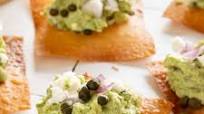 Goat Cheese Guacamole with Crispy Wontons Goat Cheese Guacamole with Crispy Wontons
