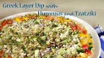 Mediterranean Layer Dip with Hummus and Tzatziki Mediterranean Layer Dip with Hummus and Tzatziki