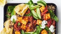 17-minute tandoori paneer with salad and raita recipe 17-minute tandoori paneer with salad and raita recipe