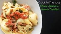 Crock Pot Cheesy Spinach and Tomato Tortellini Crock Pot Cheesy Spinach and Tomato Tortellini