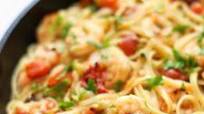Shrimp Fettuccine with White Wine Tomato Sauce Shrimp Fettuccine with White Wine Tomato Sauce