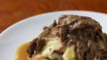 Open Faced Leftover Hot Roast Beef Sandwiches Open Faced Leftover Hot Roast Beef Sandwiches