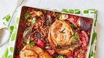 Pork chops with rhubarb & grains Pork chops with rhubarb & grains