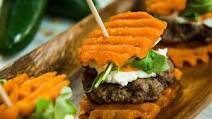 Mini Wagyu Beef and Sweet Potato Waffle Fry Sliders Mini Wagyu Beef and Sweet Potato Waffle Fry Sliders