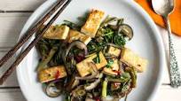 Spicy Stir-Fried Eggplant, Tofu and Water Spinach (Ong Choy) Spicy Stir-Fried Eggplant, Tofu and Water Spinach (Ong Choy)