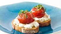 Crostini with Roasted Strawberry Tomatoes and Ricotta Crostini with Roasted Strawberry Tomatoes and Ricotta