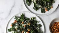 Kale Caesar Salad with Crispy Chickpeas Kale Caesar Salad with Crispy Chickpeas