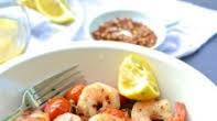 Roasted Cherry Tomatoes with Shrimp over Black Bean Spaghetti Roasted Cherry Tomatoes with Shrimp over Black Bean Spaghetti