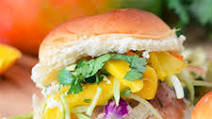 Pork Tenderloin Sliders with Spicy Mango Slaw Pork Tenderloin Sliders with Spicy Mango Slaw