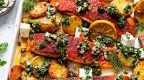 Sheet Pan Salmon and Potatoes with Caper Chimichurri Sheet Pan Salmon and Potatoes with Caper Chimichurri