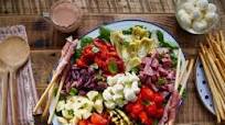 Antipasto Salad with Prosciutto Wrapped Breadsticks Antipasto Salad with Prosciutto Wrapped Breadsticks