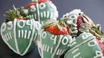 Super Bowl Snickers Stuffed Strawberries Super Bowl Snickers Stuffed Strawberries