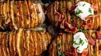 Loaded Cheesy Hasselback Potatoes Loaded Cheesy Hasselback Potatoes