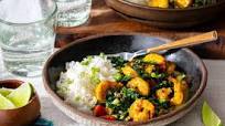 Sazon-spiced shrimp in coconut sauce with jasmine rice Sazon-spiced shrimp in coconut sauce with jasmine rice