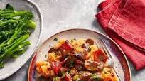 Smoky pork and pepper casserole with carrot and parsnip mash Smoky pork and pepper casserole with carrot and parsnip mash