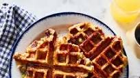 Cheesy Bread Pudding Waffles Cheesy Bread Pudding Waffles