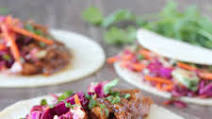 Slow Cooked Korean BBQ Chicken Tacos Slow Cooked Korean BBQ Chicken Tacos