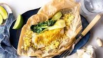 Black Cod With Bok Choy and Curry Butter in Parchment Black Cod With Bok Choy and Curry Butter in Parchment