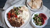 Loaded Hummus and Veggie Platter with Crispy Lentils and Pitta Loaded Hummus and Veggie Platter with Crispy Lentils and Pitta