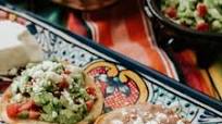 Vegetarian Mexican Tostadas with Refried Beans and Guacamole Vegetarian Mexican Tostadas with Refried Beans and Guacamole