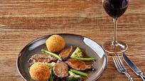 Braised Beef Cheeks with Garlic and Thyme Creamy Mash, Asparagus, and Orange Gremolata Braised Beef Cheeks with Garlic and Thyme Creamy Mash, Asparagus, and Orange Gremolata