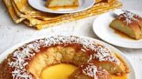 Flan de pana y coco. Receta Flan de pana y coco. Receta